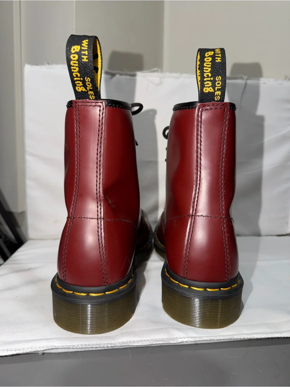 Dr. Martens 1460 Smooth Leather Lace Up Boots Burgundy Leather Boot Cherry Red